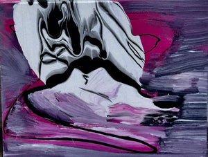 Caricature 2 $1,200 - Design By MaureenCaricature 2 $1,200 - Design By Maureen bright colors, black, purple, white, pink, dramatic art, modern abstract expressionism, abstract contemporary art, brushstrokes, bright colored art, original art