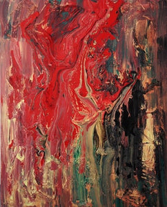 Dancing Gypsy $2,900 - Design By MaureenDancing Gypsy $2,900 - Design By Maureen gypsy inspired art, dance paintings, romani inspired, gypsy art, dancing gypsy, expressionist art, red and black, red, yellow, green, colorful, vibrant art, happy art,