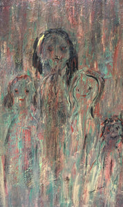 Island Family $2,500 - Design By MaureenIsland Family $1,900 - Design By Maureen island family art, family art, painting, abstract family art, abstract contemporary art, modern art, modern painting, family of four art, figurative art, colorful art, blue, teal, black, boy art, girl art, muted colors, island vacation art, sun - soaked island canvas, coastal getaway art, happy family painting, happy family vacation art, tropical paradise painting, tropical family scene artwork